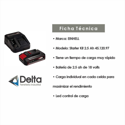 Imagen 5 de 10 de Batería Cargador Einhell 2.5ah Rápido Litio 18v Power Change