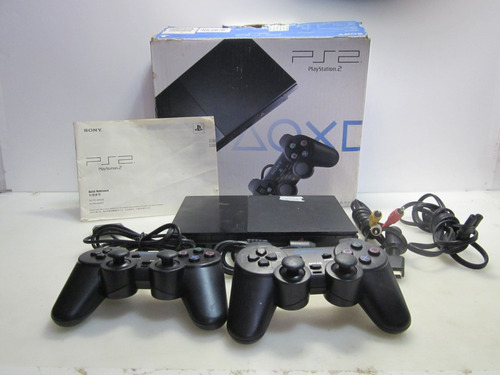 Ps2 Scph-90006 Na Caixa Com Controles E Cabos Playstation 2 Slim Ler Anúncio: Está Sem Leitor