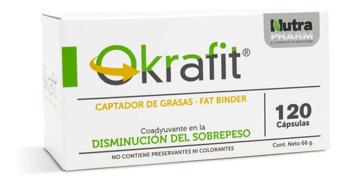 Imagen 3 de 3 de Okrafit - Captador De Grasas - 120 Capsulas - Envío Gratis