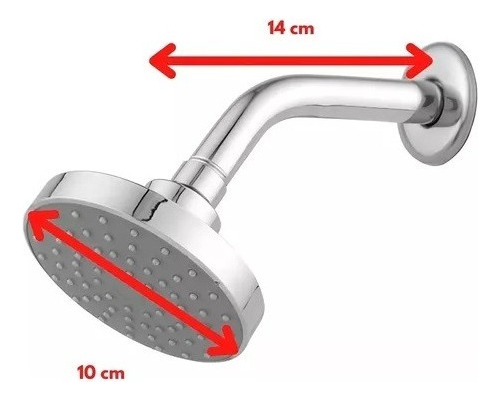 Flor Cabezal Ducha Abs Cromada Con Brazo Baño Acabado Brilla Plateado Cromado