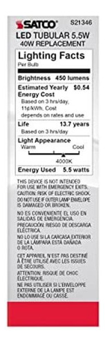 Satco Watt 120 Voltios T10 Base De Tornillo Medio 4000k Led