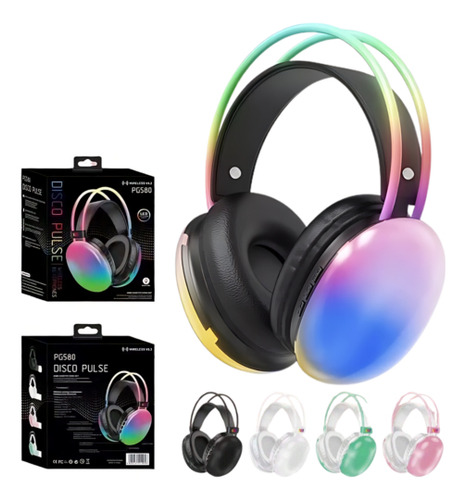 Auricular Leds Wireless V5.3 Vincha (color Negro) Color Negro
