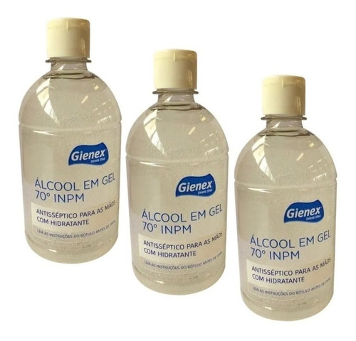 Álcool Em Gel 70 Inpm Gienex 400g Anvisa Caixa C/3 Unidades