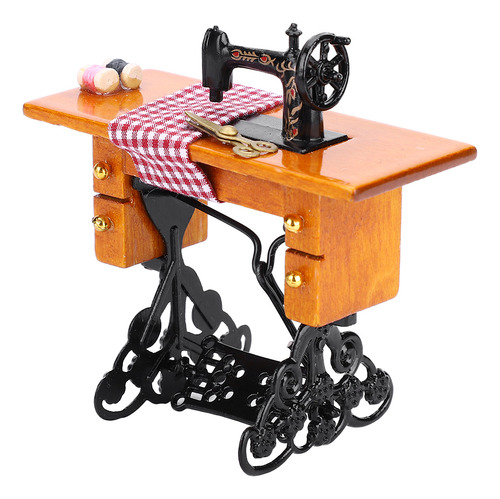 Máquina De Coser De Madera En Miniatura 1:12 De Dollhouse Fu