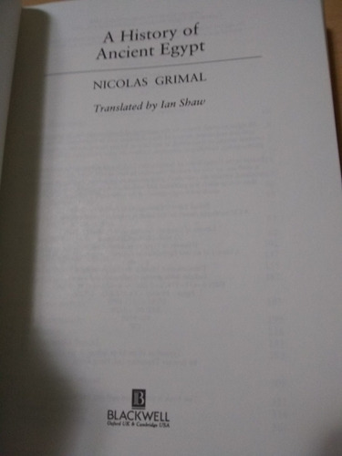 La Historia Del Antiguo Egipto ( En Ingles) Nicolas Grimal