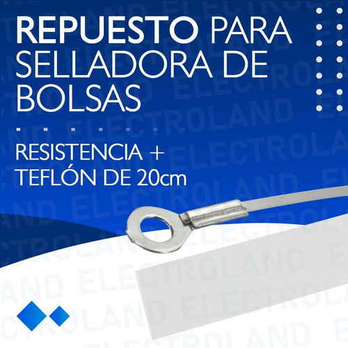 Imagen 2 de 10 de Repuesto Para Selladora Resistencia + Teflon 20 Cm