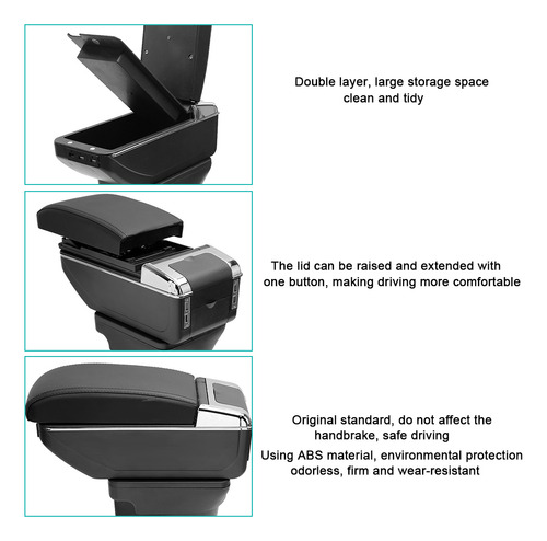 * Portavasos Con Reposabrazos Negro For Kia Rio