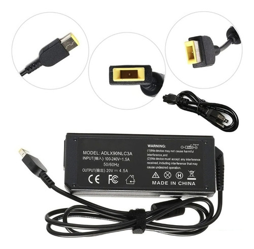 Cargador 90w Portátil Lenovo 20v 4.5a 11x4 Usb Punta Cuadrad