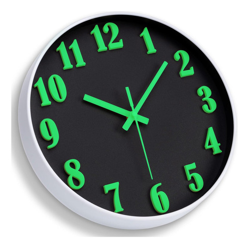 Reloj De Pared - Reloj Luminoso En La Oscuridad De 12 Pulgad