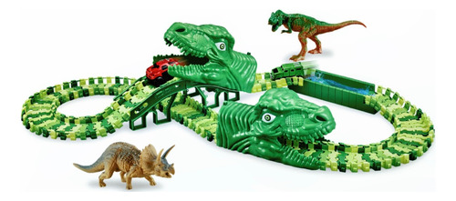 Pista Auto Dinosaurio Flexible 165 Pcs Con 1 Auto Para Niños