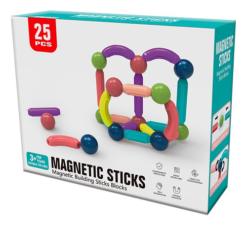 Stick Magnets Bloques Magnéticos De Construcción X25pcs