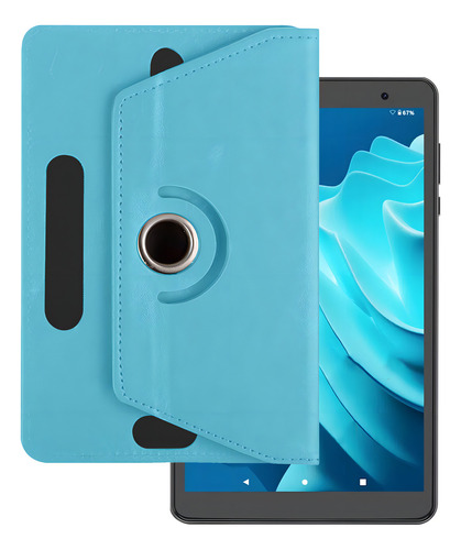 Capa Giratória Compatível Com Tablet Pritom 8 Polegadas Cor Azul Bebê