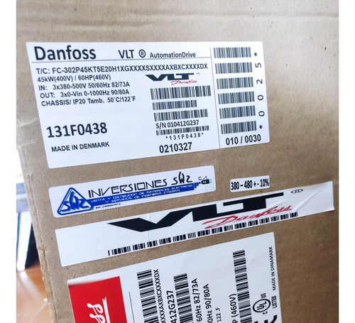 Variador De Frecuencia Danfoss 60 Hp Trifásico 440 Vac  