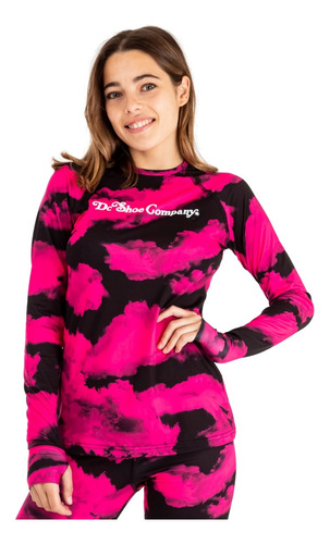 Remera Primera Piel Manga Larga Mujer Dc Snow Crazy Pink