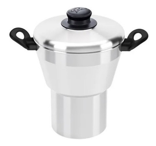 Mini Cuscuzeira De Alumínio Com Tampa - 800ml - 15x21x5,5cm Cor Cinza