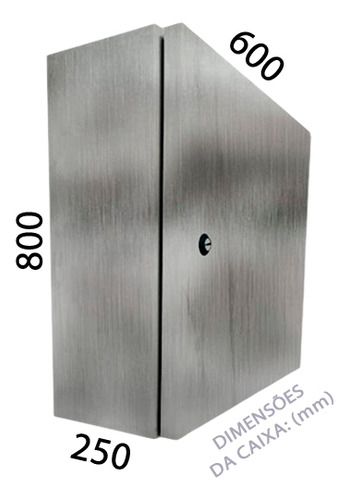 Quadro De Comando Porta Dupla Aço Inox 800x600x250 Ip54 Inox Escovado
