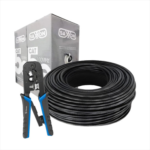 Cable Red Utp Cat5e Ext 100%cobre Doble Forro 305m + Pinza
