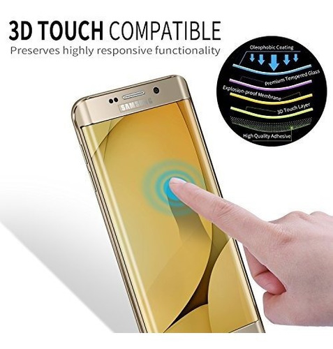 Protector De Pantalla Galaxy S6 Edge Plus, Elebase 3d Curved