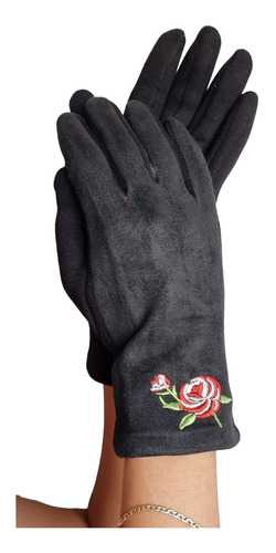 Guantes Gamuza Dama/mujer Detalle Botones Invierno Abrigado 