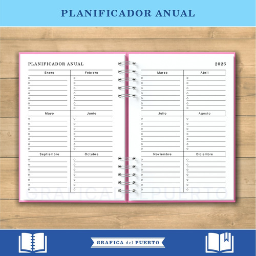 Agenda Imprimible 2026 Semana A La Vista Vertical- Pdf A5 A4