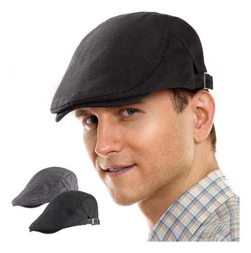 Paquete De 2 Sombreros De Newsboy Para Hombre, Gorra Plana