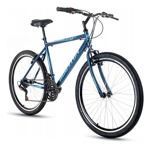 Bicicleta Aro 26 Masculina 21 Marchas Houston Foxer Hammer Cor Azul-escuro Tamanho do quadro Dimensões Reforçadas, Aço Carbono, Rígido Tipo Diamante