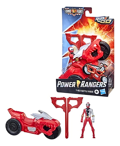 Figura roja de Power Ranger y T-rex Battle Rider de Hasbro