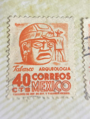 Sello México De 1953 Tabasco Arqueología 