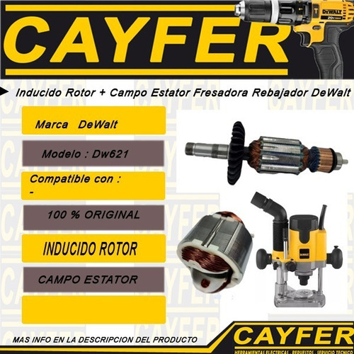 Inducido Rotor + Campo Fresadora Rebajador Dewalt Dw621