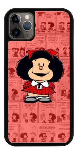 Funda Uso Rudo Tpu Para iPhone Mafalda Fondo Rojo Moda