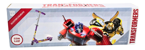 Juguete Patin Scooter 3 Ruedas Con Luz Transformers