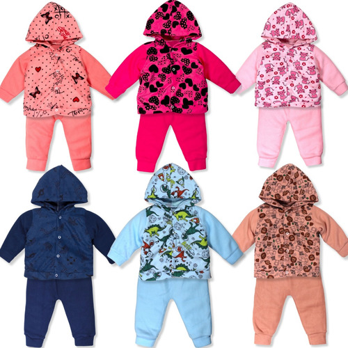 Kit 3 Conjunto Soft Infantil Inverno Bebe Roupa Frio P Ao G