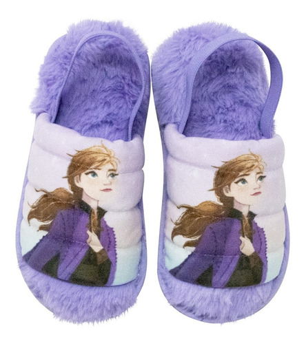 Pantufla Disney Elsa Y Ana Frozen Color Lila Para Niñas