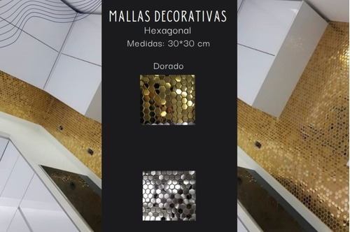 Disu Malla Mosaico Listelos Hexagonal Dorado 30x30