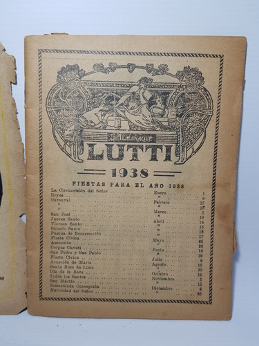 Imagen 4 de 8 de Antiguo Almanaque Lutti 1938 Mag 56831