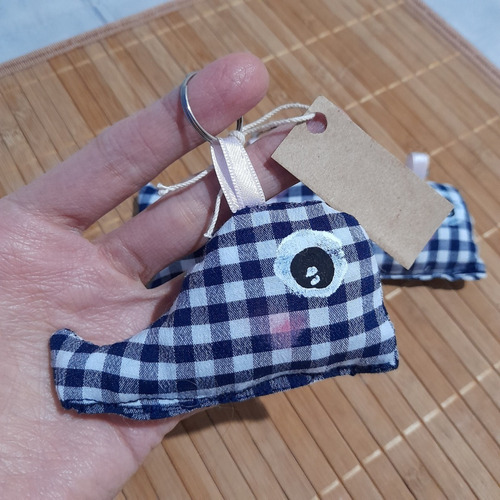 Imagen 2 de 6 de Souvenir Llavero + Tarjeta Personalizada Ballena Tela X20