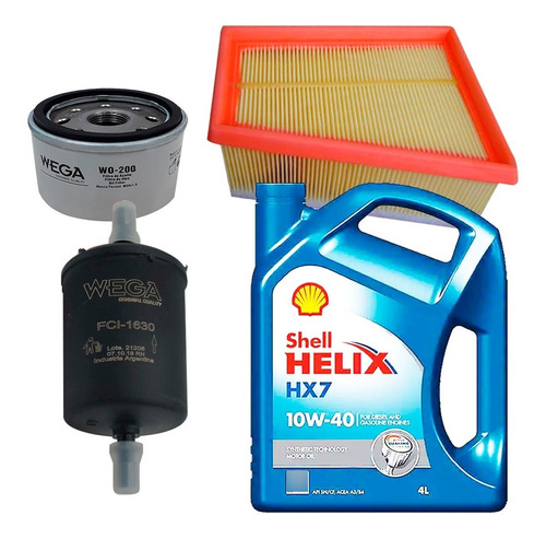 Kit Filtros Wega + Shell Hx7 10w40 Renault Sandero 1.6 16v