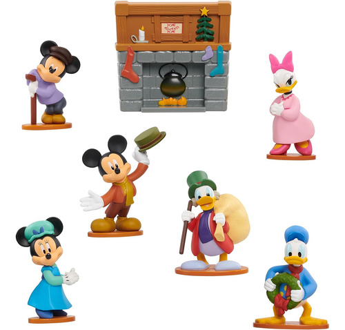 Set 6 Figuras Disney Navidad Mickey's Christmas Carol Cuento