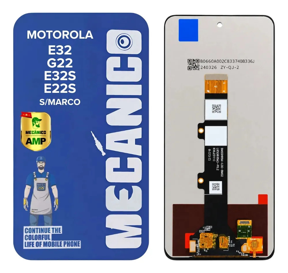 Modulo Compatible Motorola E32 G22 E32s E22s Sin Marco Incell Mecanico Pantalla Tactil Touch Display Vidrio Frontal Repuesto Cambio Reemplazo Reparacion Flex Conector Celular Telefono Screen Tecnico