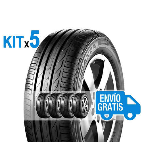 Imagen 3 de 9 de Kit 5u 205/55 R17 Turanza T001 Bridgestone Envío Válvulas $0