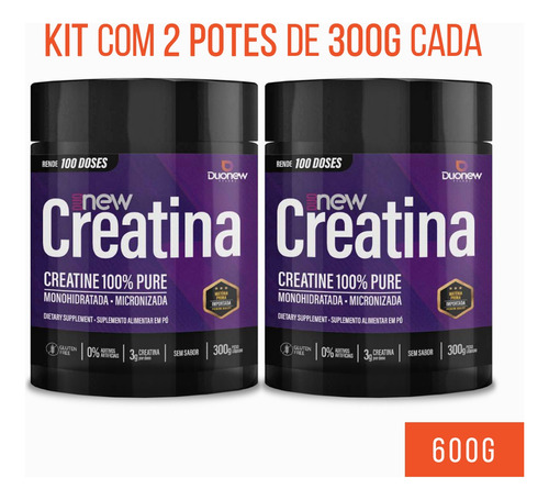 Kit 2 Creatina Monohidratada 100% Pure - 300g - Duonew