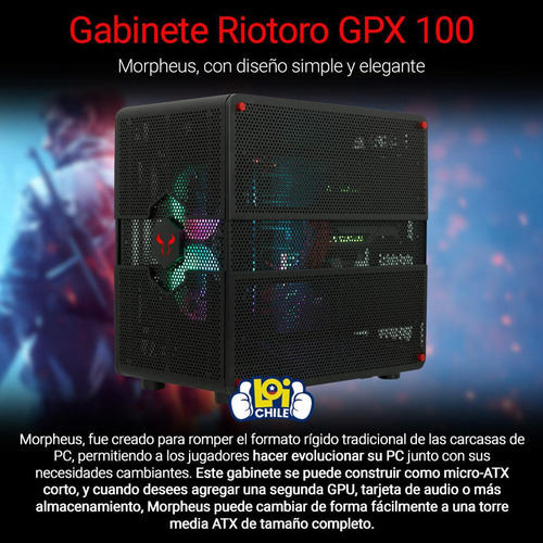 Gabinete Gamer Riotoro Gpx100 Morpheus Convertible Mid-mini