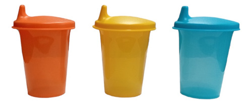 Tupperware Pack De 3 Vasos Campana Para Niñ@s Chupete Pipeta