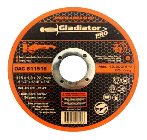 Disco De Corte 4.1/2  Gladiator G P