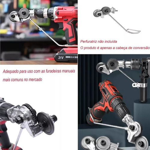 Kit De Furadeira Elétrica Suporte Bancada Adaptador Chapas