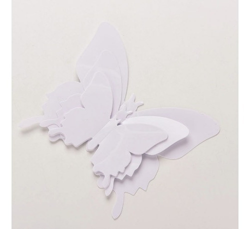 24 Mariposas Blancas En 3d Para Pegar En Superfices Lisas