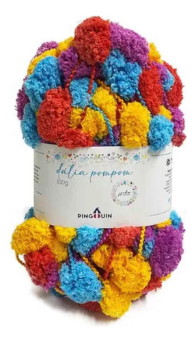 Lã Dalia Pompom Poliester 100g 17m - As Cores Cor Colorfull