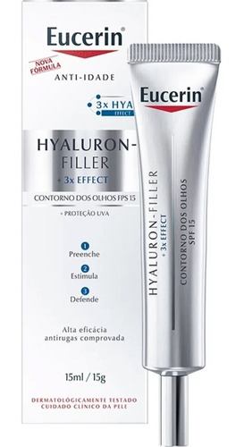 Eucerin Creme Anti-idade -hyaluron-filler Olhos Fps 15- 15ml