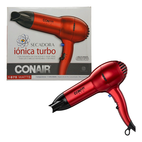 Secadora Para Cabello 3 Temperaturas Y 2 Velocidades Conair
