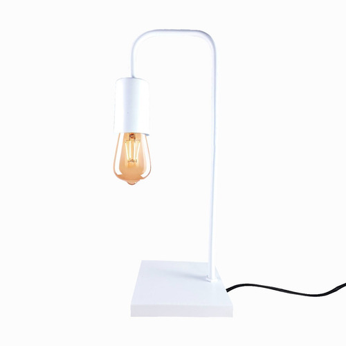 Lampara Velador Nordico Industrial Negro / Blanco Led E-27
